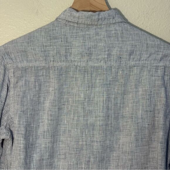Jachs Blue Linen Casual Button-Down Shirt Pocket Men’s M. - Picture 6 of 12